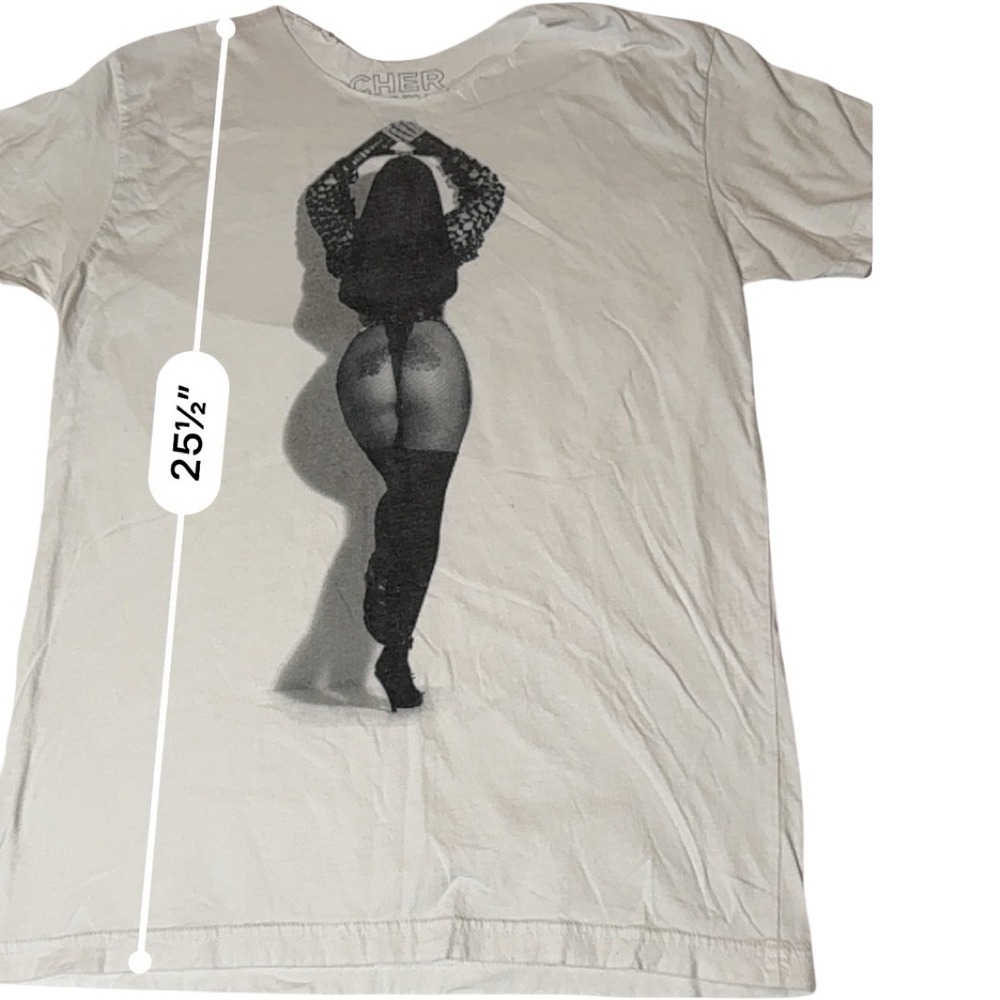 Cher Dressed To Kill Classic Tour Graphic T-Shirt Small White Cotton Concert Tee - Picture 5 of 7
